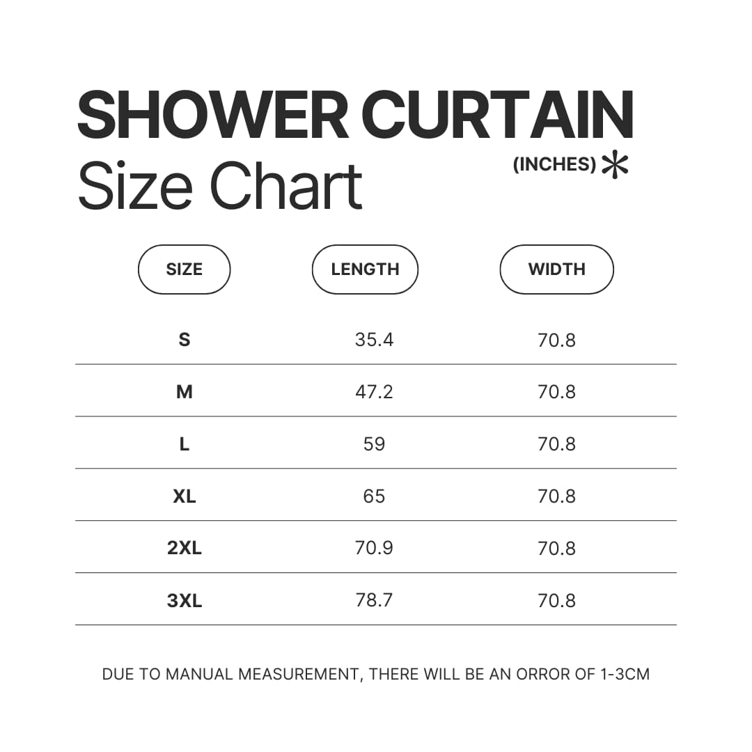 Shower Curtain Size Chart - Grey's Anatomy Merch